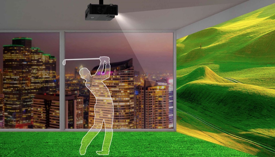 Optoma ZU607TST short-throw lắp đặt gần màn chiếu